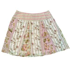 W Work to Weekend cream & pink floral striped a-line skirt size 20W
